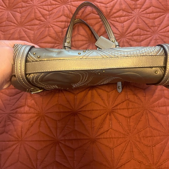 COACH Embossed Studded Leather Alex Satchel Bag - Picture 3 of 8